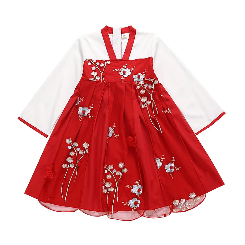 Hanfu/Детский костюм в стиле Тан; коллекция года; милое осеннее платье принцессы для девочек; китайский костюм; детское платье феи для подростков