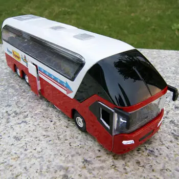 

Red White Double Decker Sightseeing Tour Bus 1/38 Diecast Model W/light&sound Collection Toy