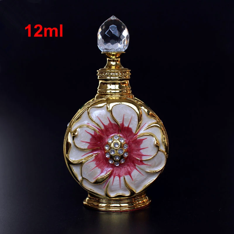 12ml Vintage Metal Perfume Bottle Glass Essential Oil Dropper Bottle