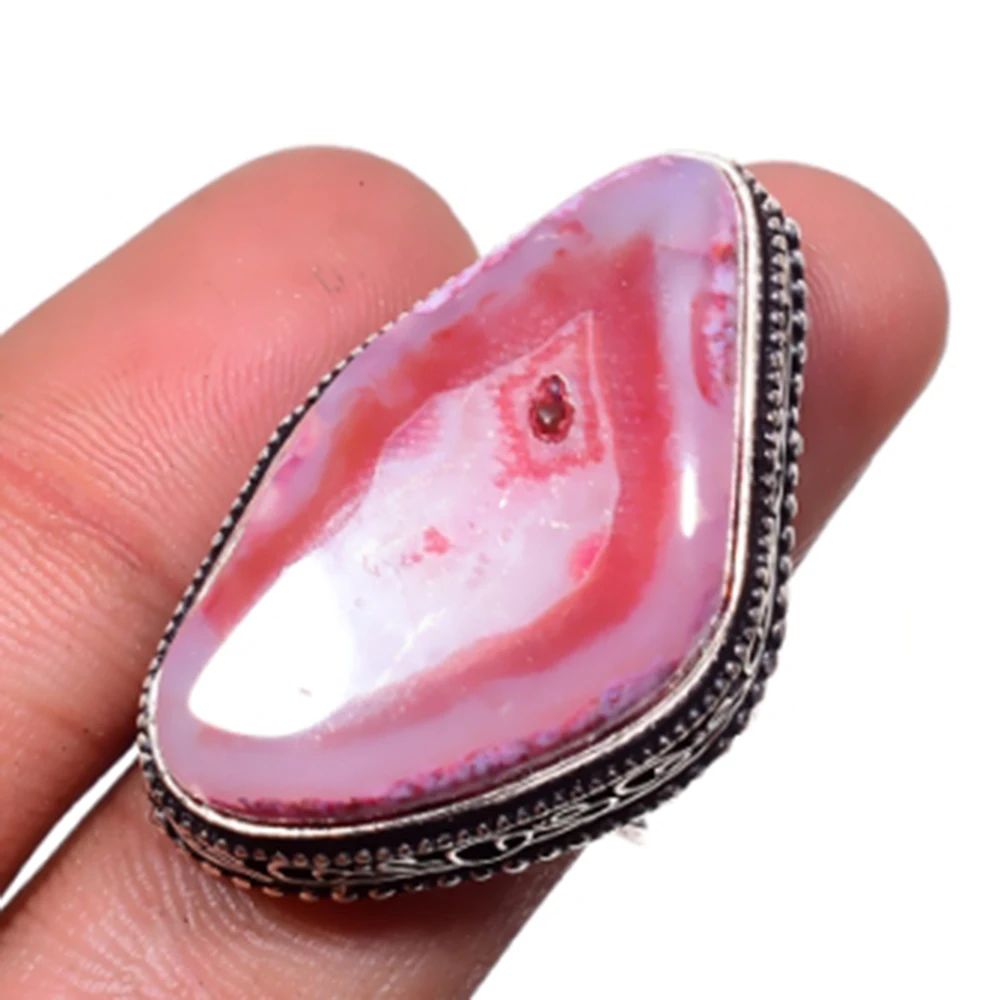 Solar Agates Ring Silver Overlay over Copper USA Size 7 R5377 | Украшения и аксессуары