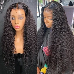Deep Wave Frontal Wig 13X4 Loose Curly Lace Front Wigs Jerry Curly Human Hair Brazilian With Baby Hair Wholesale Cheap