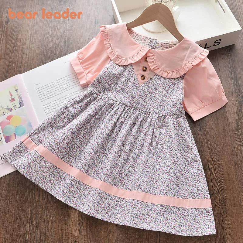 Bear Leader Girls Flowers Dresses New Summer Kids Girl Floral Sweet Dress Party Costume Children Cute Outfits Baby Vestidos 2 6Y | Детская