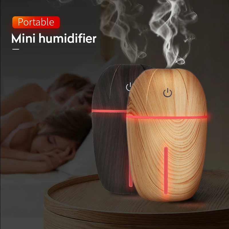 

Mini USB Aroma Essential Oil Diffuser Wood Ultrasonic Air Humidifier Aromatherapy Diffuser Mist Maker LED light For Home Office