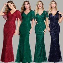 Блестящие Сексуальные вечерние платья Русалка, Длинные вечерние платья с блестками и v-образным вырезом, блестящие вечерние платья, Vestidos Largos Fiesta, новинка