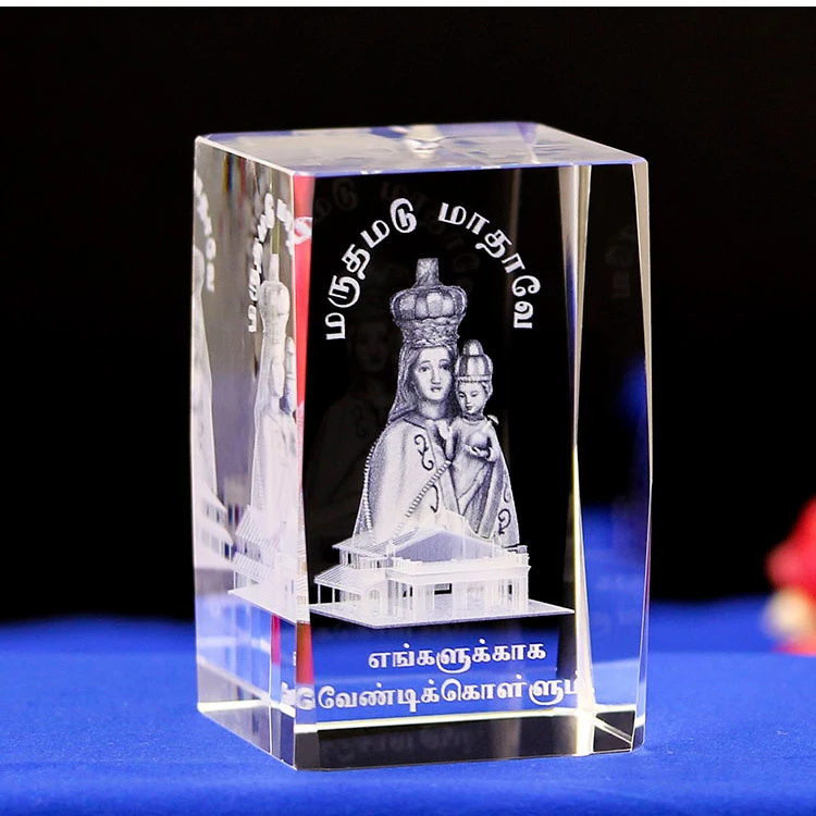 K9 кристалл 3D лазерная гравировка ремесла Девы Марии Кристиан Декор ковчег завет внутри резьба подарки церкви сувениры - Цвет: Notre Dame