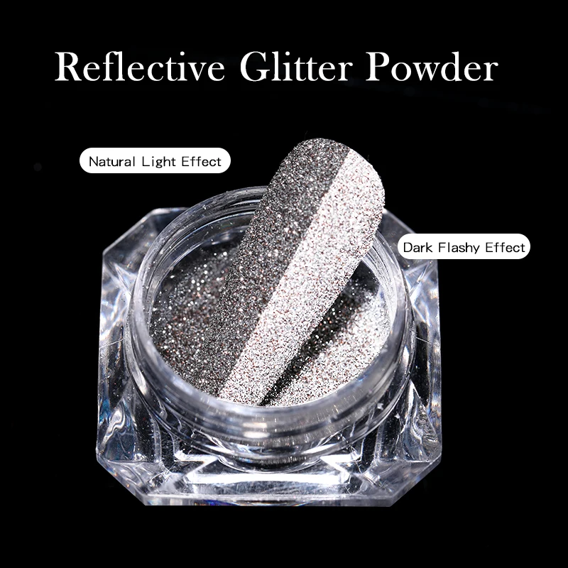 Reflective Glitter Nail Crystal Diamonds Powder Sparkling Auroras Sequins Shiny Pigment iridescent Glass Micro Drill