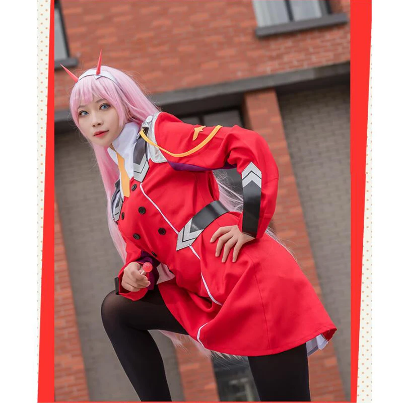 Anime 02 Dresses DARLING in the FRANXX Zero Two Cosplay Costume 02 Cosplay Wig Code002 Headwear Accessories Halloween Gift0 (7)