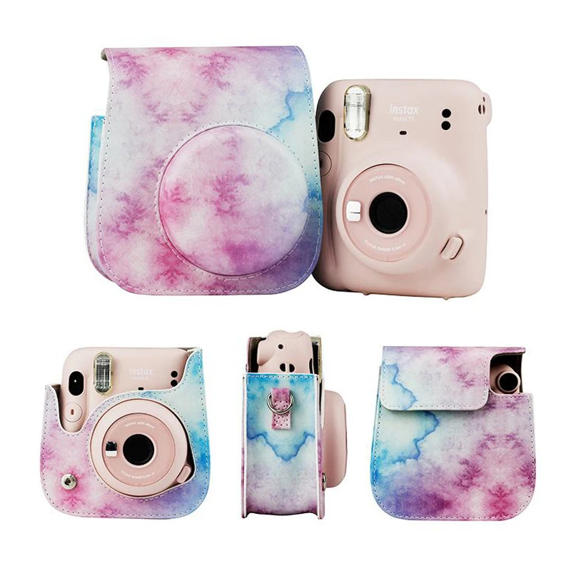 waterproof camera bag Shoulder Camera Protective Case Colorful Patterns Leather Camera Bag For Fujifilm Instax Polaroid Mini11 Mini 11 Case Handbags camera backpack for women Bags & Cases