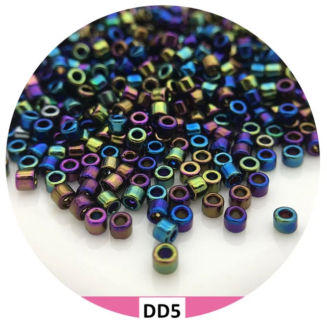 600Pcs 2mm Miyuki Delica Beads Japan Bronze Glass Beads Bohemia Style Metallic Seedbeads For DIY Jewelry Making Bracele Earring DD5 AB Black