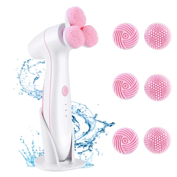 

3D Face Massager Silicone Facial Cleansing Brush with 3 Modes Electric Face Scrubber for Gentle Exfoliating Deep Cleansing