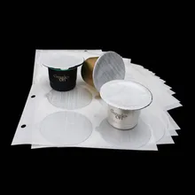 

100PCS Adhesive Aluminum Lids Seals For Filling Empty Disposable Refillable Reusable Nespresso Pod Capsule Nespresso Coffee Film