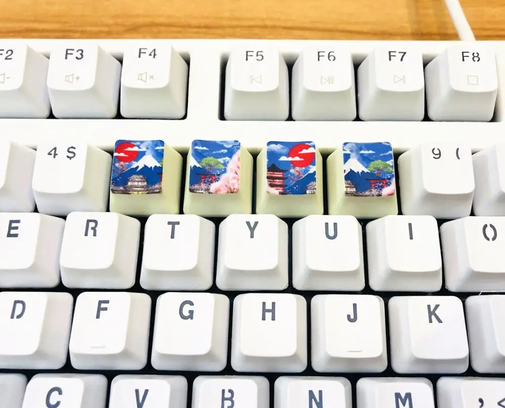 Esc 2.75X Shift 6.25X SpaceBar Keycap Mount Fuji& Sakula Artisan Keycaps для механической клавиатуры Cherry MX