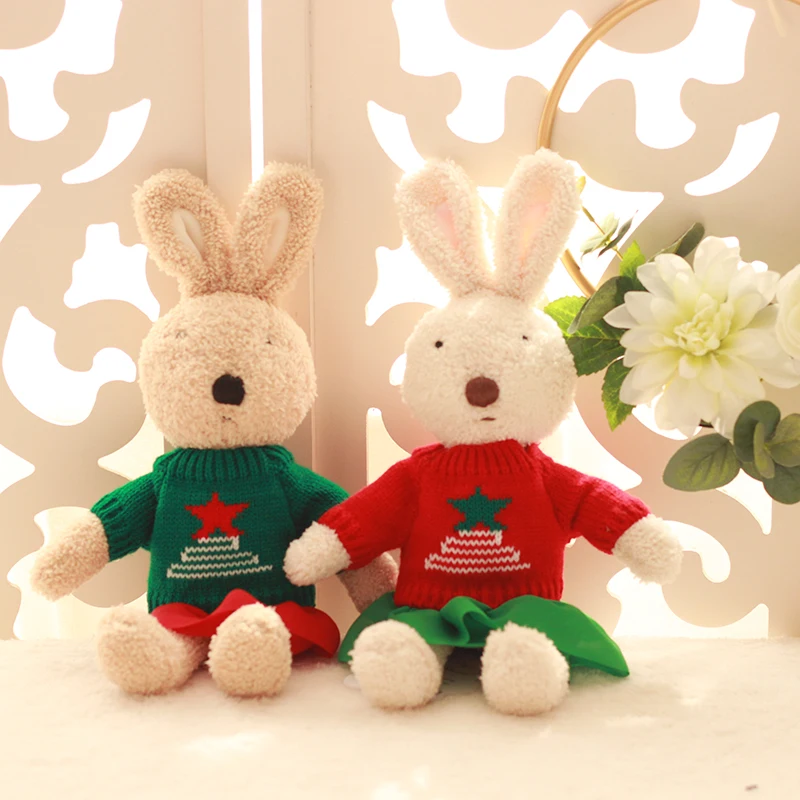 Kawaii Rabbit Plush Dolls Stuffed Animals Toy Soft Bunny Prince Sugar Rabbit Sweater Clothes Doll for Children Birthday Gifts