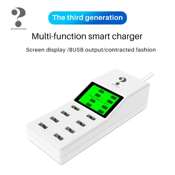 

8-port USB mobile phone charger smart plug carregador smart output with display USB battery charger