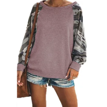 

Loose Casual Women T-Shirt Tops O-Neck Full Batwing Sleeve Waffle Leopard Streetwear Plus Size New Female Autumn T-Shirt