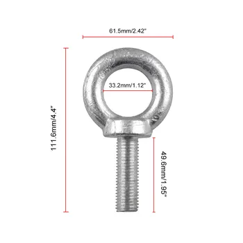 

For Mercury Outboard Lift Ring For Mariner Sailor 91-849154T1 Silver+Black Iron 1 1/2"-16