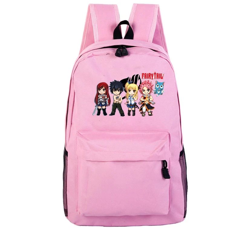Девочки Мальчики плечевой рюкзак сумки Mochila Feminina/hombre группа Сказочный хвост аниме подростковые школьные рюкзаки для путешествий