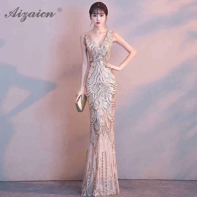 Модное сексуальное длинное Cheongsam с блестками, современное китайское винтажное платье с глубоким v-образным вырезом Qi Pao, женское китайское вечернее китайское платье-Ципао, тонкий халат