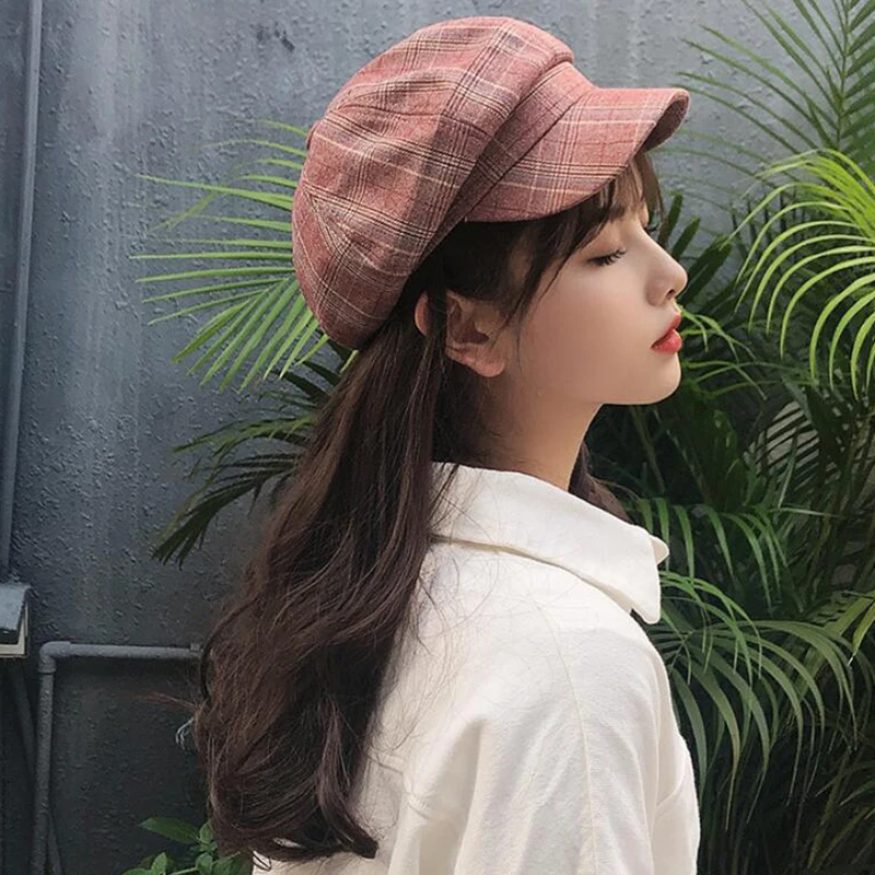 Winter Warm faux Wool Beret Women Girls French Artist Beanie Hat Cap red black purple beige orange Kawaii Flat Top caps warmers Wool Hat