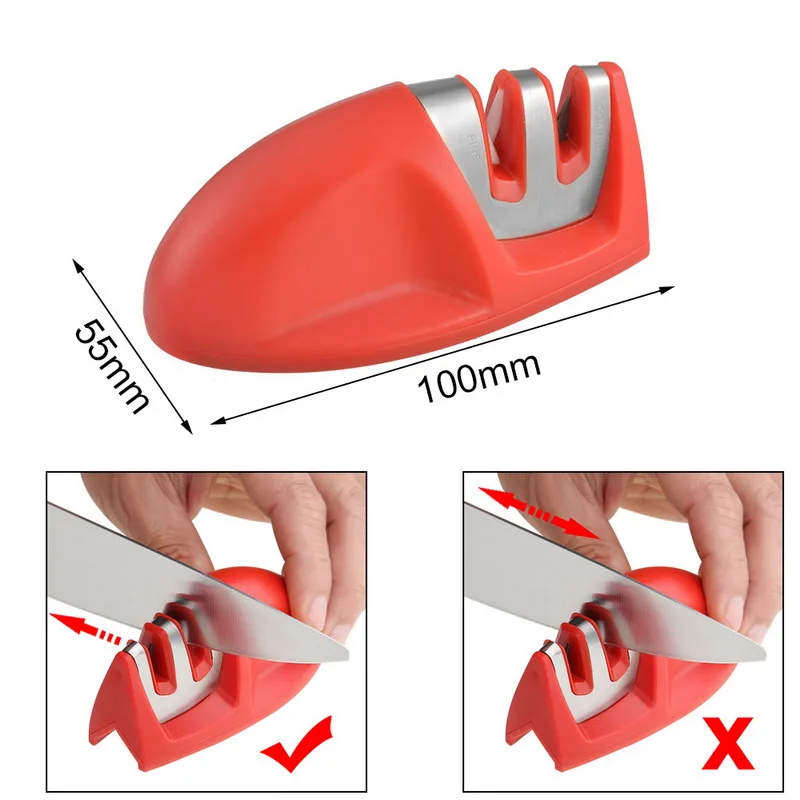 10x5.5cm Red Hoomall профессиональный нож ABS точилка Алмазный точильный Быстрый Профессиональный 3 этапа точилка Ножи инструменты для заточки ножей, точильный камень - Цвет: 10x5.5cm Red