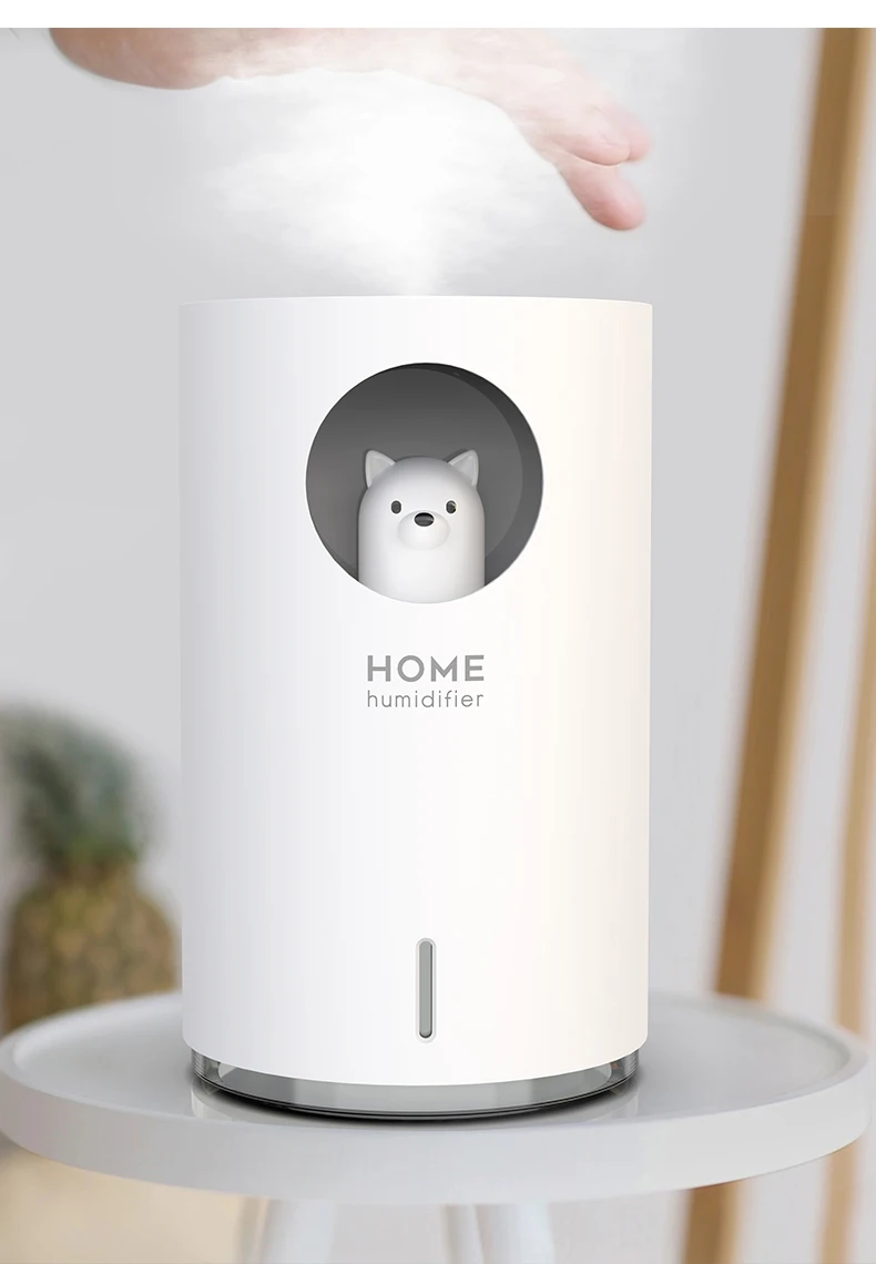 Cute Pet Humidifier 900ML Large Capacity Ultrasonic Aroma Air Diffuser Polar Bear With Color LED Light Home Humidificador