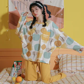 

New Pajamas For Women Winter And Autumn Loose With Comfortable Sleepwear Girl's Housewear Ladies Nightdress Can Wear Outside