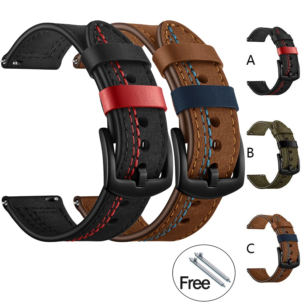 

Leather Strap for Huawei Watch gt 2e Smart Strap for Samsung Galaxy Watch 46mm 42mm Bracelet Watchband 22mm 20mm Leather Strap