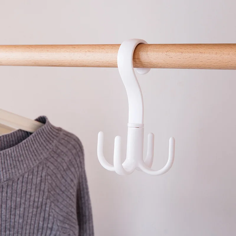 Creative Rotary Multi-Purpose Hanger For Clothes Tie Belt Wardrobe Silk Scarf Hangers Rack Household White Gray Rotatable Hook