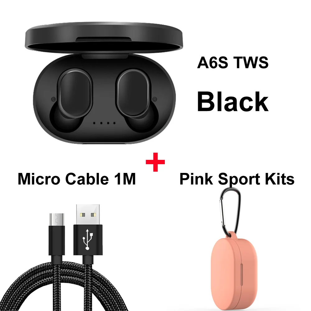 Add pink sport kits Bluetooth наушники для Xiaomi Redmi Airdots беспроводные наушники Handsfree шумоподавление наушники с микрофоном для iPhone samsung - Цвет: Add pink sport kits