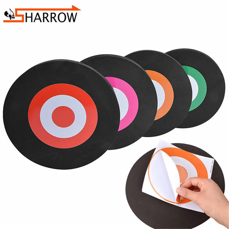 2pcs Shooting EVA Foam Arrow Target and Self-adhesive Target Paper Outdoor Bow Hunting Sports Archery Practice Accessories kindergarten rainbow double hole foam mat children s outdoor sports games props sports equipment