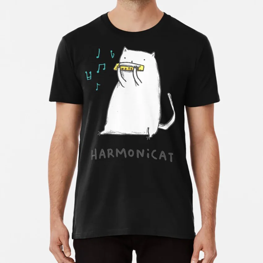 Harmonicat футболка harmonicat кошка гармоника музыкальная нота одноцветные чудные quaver