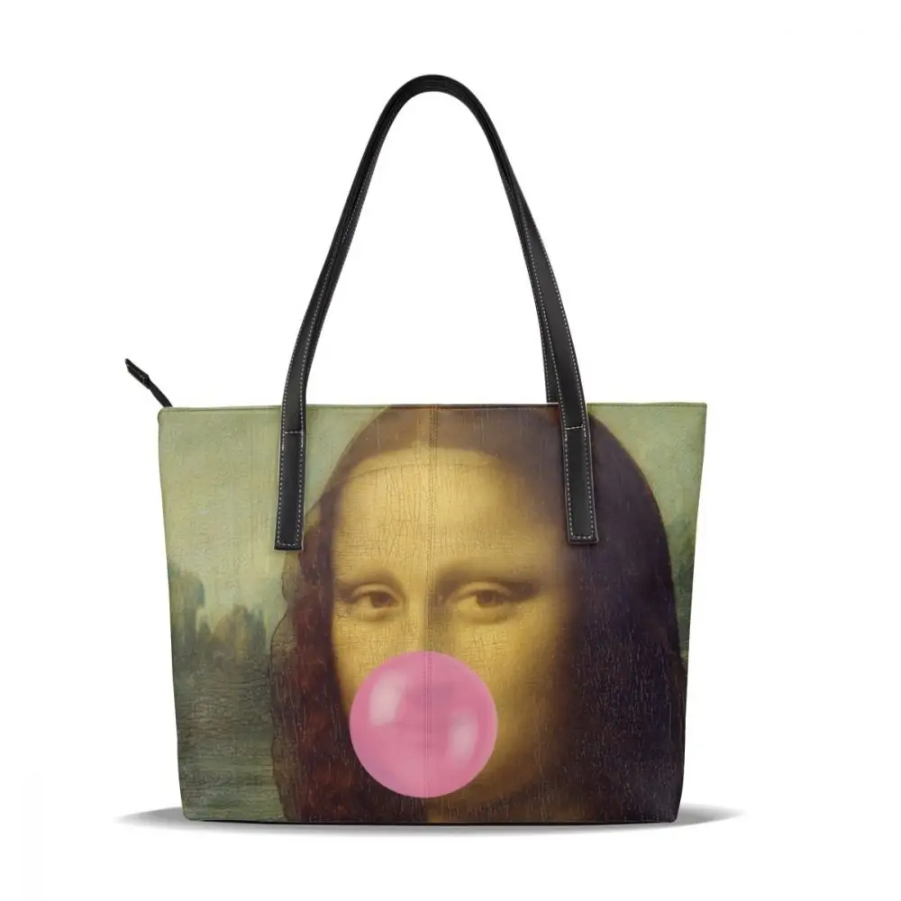 Mona Lisa, сумка Mona Lisa, сумки с верхней ручкой, с узором, большая кожаная сумка-тоут, трендовые подростковые женские сумки