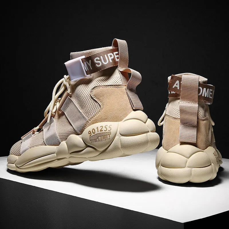 

MEN'S Shoes Autumn 2019 New Style Hight-top Socks Trendy Shoes Korean-style Versatile Hiphop-Style Casual Sports Running Dad Sho