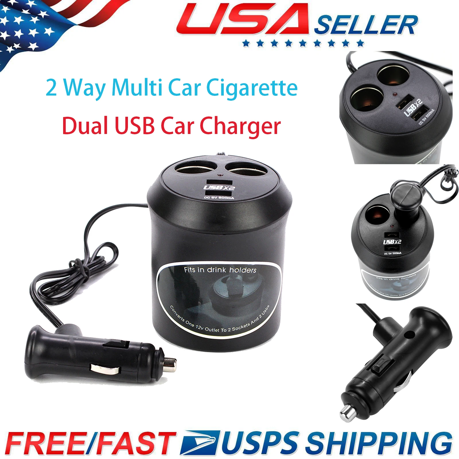 DC 12 V/24 V Dual USB Автомобильное зарядное устройство Зарядное устройство 2-полосная Автомобильный Разветвитель Прикуривателя с перегрузки по току защита от короткого замыкания