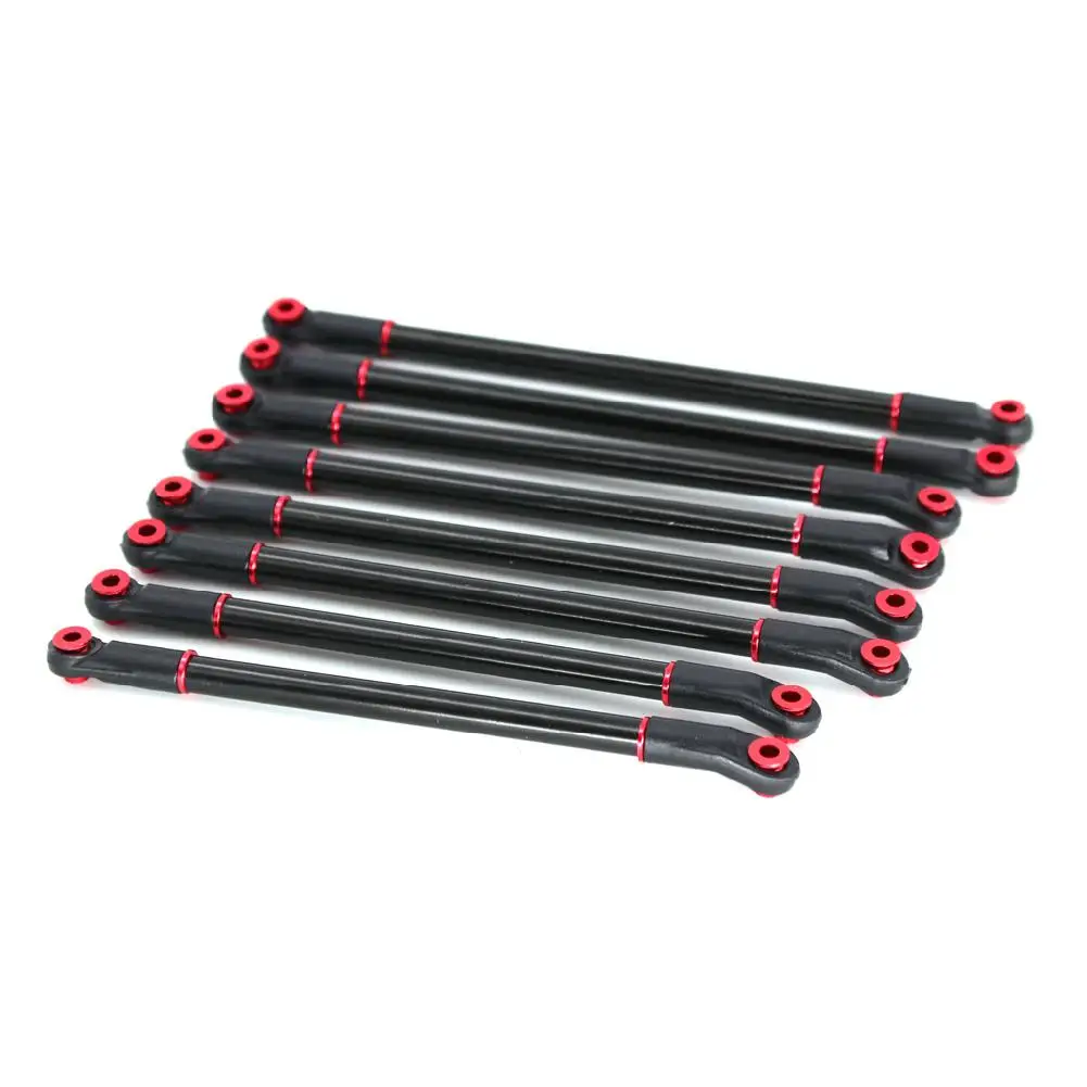 

8PCS METAL Upper Lower Linkage Link with Plastic Rod End Set for AXIAL SCX10 II 90046 90047 90060 90059 rc accessories