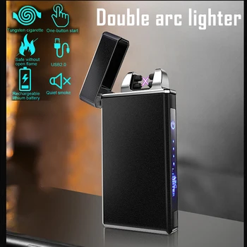 

Windproof USB Smart Double Side Lighter Flameless Rechargeable Electronic Lighter Briquet Touch Induction Cigarette