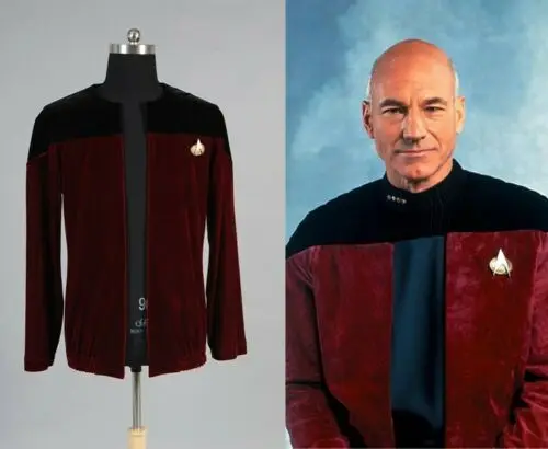 Бархатная куртка для косплея Star Cosplay Trek Picard Black Red костюм Мужское пальто взрослых