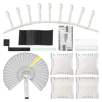 

28Pcs Guitar Luthier Tools Include Guitar Notched Radius Gauges Understring Radius Gauge Feeler Gauge String Action Ruler Finger