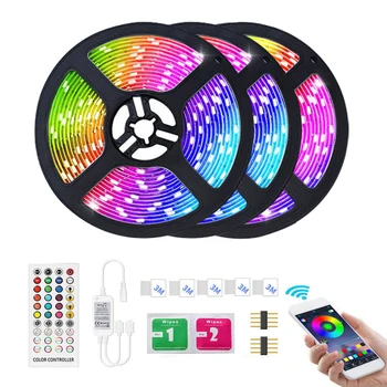

Bluetooth RGB 5050 5m/10m/20m Led Strip Waterproof Flexible Ribbon Tape Diode DC 12V with Music Controller
