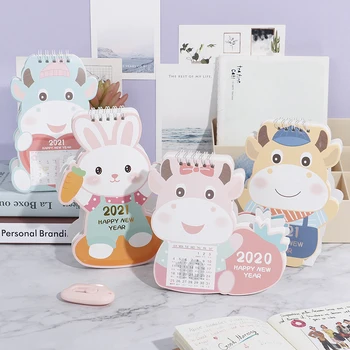 

Hot sale 2021 Cartoon Mini Desk Calendar DIY Portable Calendars Daily Schedule Planner