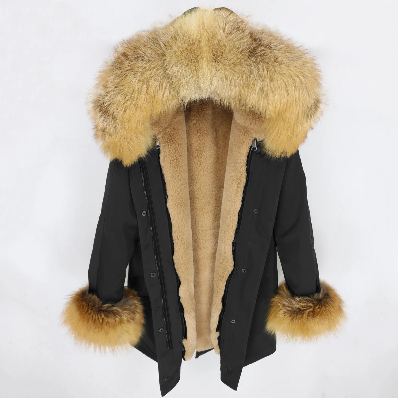 OFTBUY, пальто с натуральным мехом, водонепроницаемая парка, зимняя куртка для женщин, натуральный Лисий меховой капюшон, воротник с манжетами, Толстая теплая верхняя одежда, уличная одежда