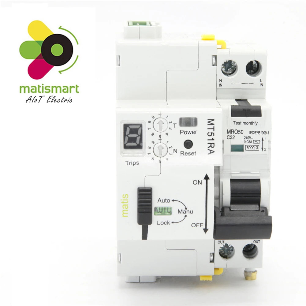 Matismart MT51RA повторный выключатель 1P 63a rcbo с таймером