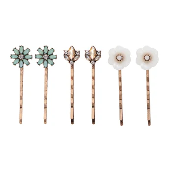 

6Pcs Flower Shaped Hair Clips Cute Hair Pins Simple Barrette Elegant Headdress