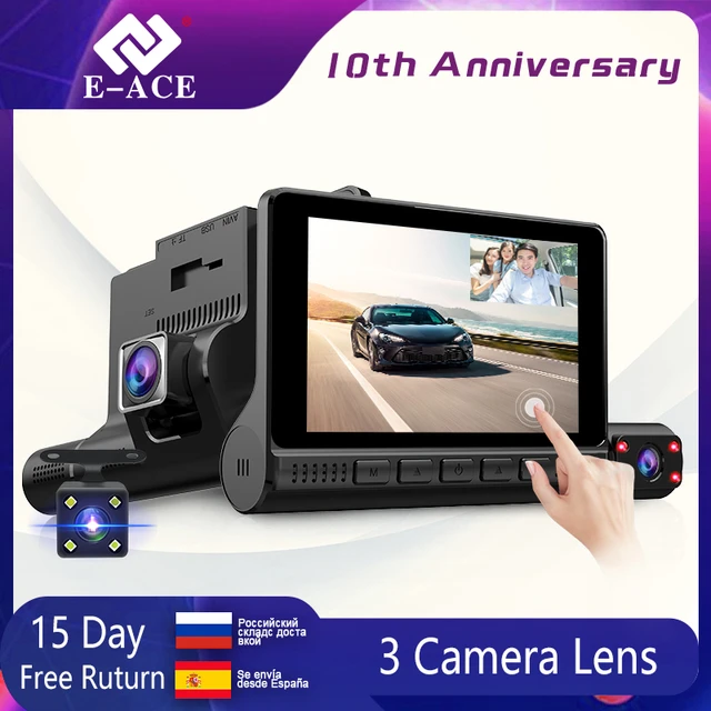 $US $21.77 E-ACE Car DVR 3 Cameras Lens 4.0 Inch Dash Camera Dual Lens With Rearview Camera Video Recorder Aut