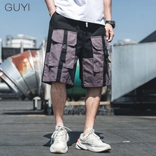 Хип-хоп Лоскутные Повседневные карго шорты брюки для мужчин пот мужские Мульти Короткие Брюки с карманами уличная одежда джоггеры скейтборд брюки