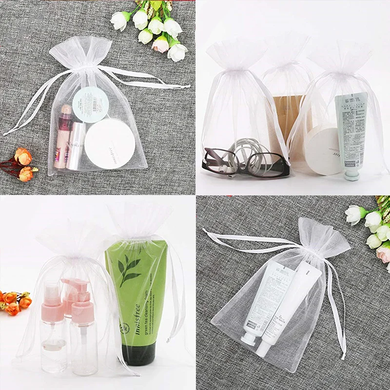 50pc Organza Bags 7x9 9x12 10x15 13x18 30x40cm Earring jewelry Candy Bag  Wedding Favors Bags Mesh Gift Pouches 5z - AliExpress