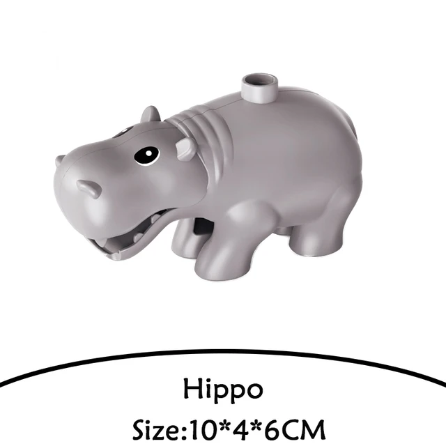 Brick Animal Spelling Building Blocks New Animal Cartoons Sea Flamingo Compatible With Brick Toy For Children Christmas Gift hippo