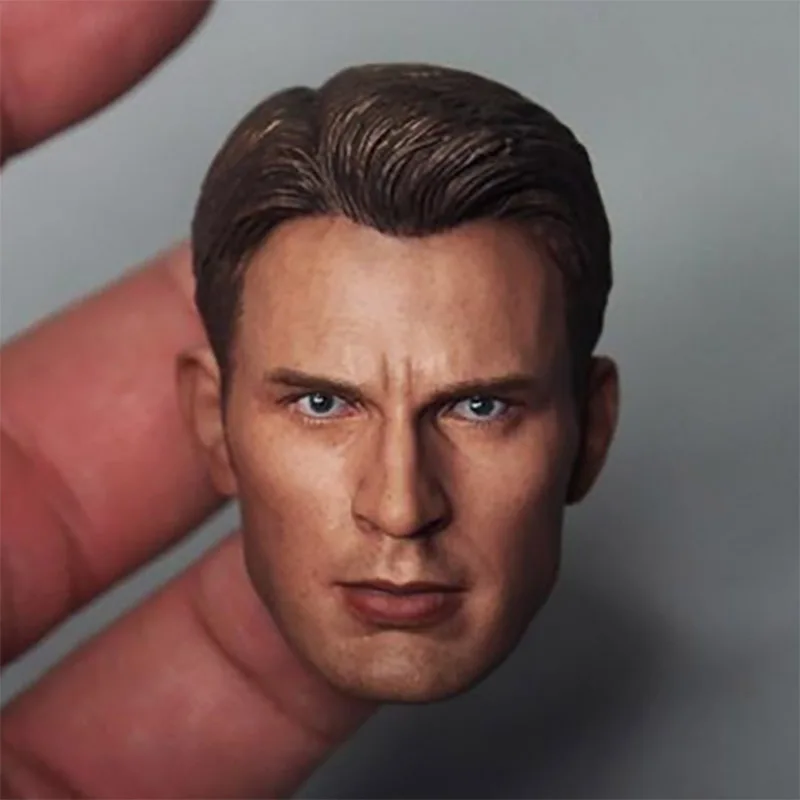 

1/6 Scale Captain America Chris Evans Head Sculpt Male Man Star Head Carving Model Fit F 12" Collectible Doll Toys Accessories