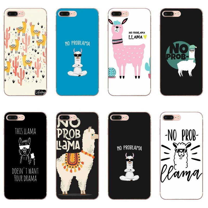 Мягкий чехол-накладка No Prob Lama Llama Alpacas для Samsung Galaxy S10 Lite S9 S8 S7 S6 edge Plus S5 S4 Note 9 8 5 4 mini |