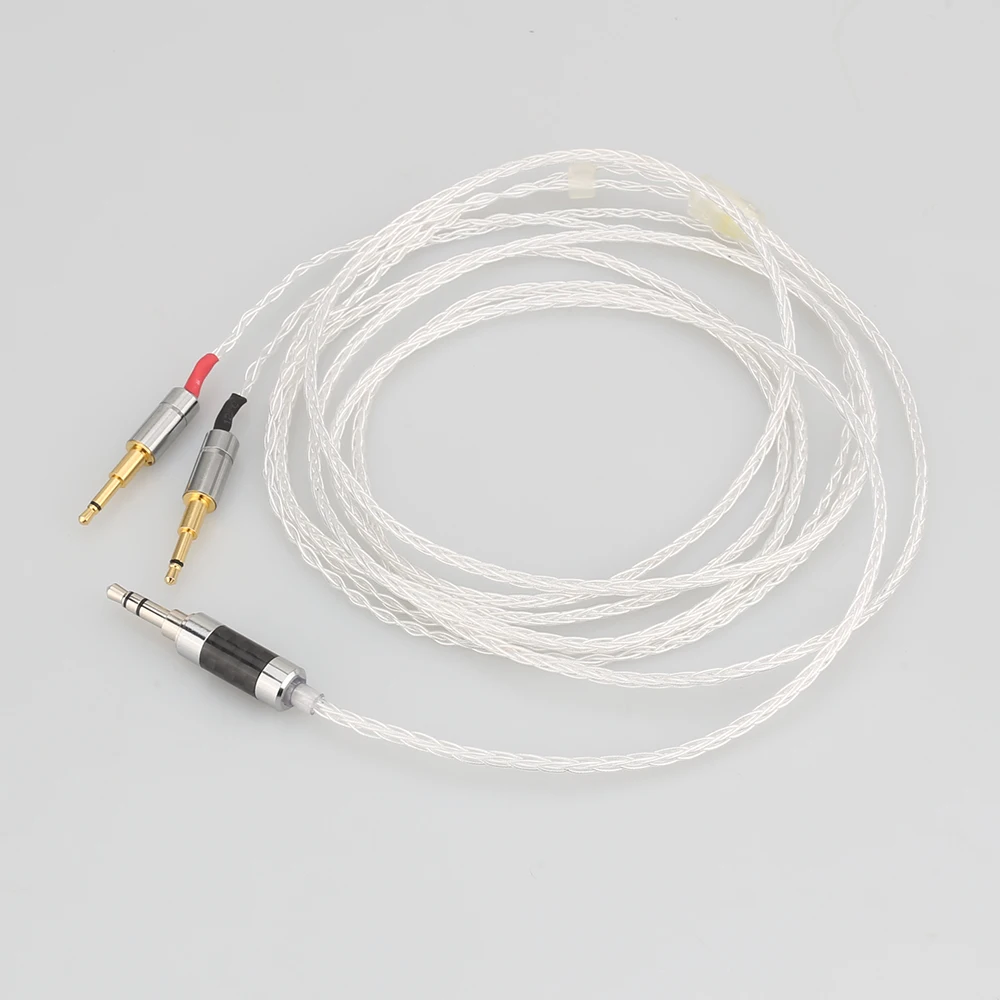 Free shipping 3 5mm 8core Silver Plated Headphone Upgrade Cable for HE1000 HE400S HE560 Oppo PM 1 PM 2